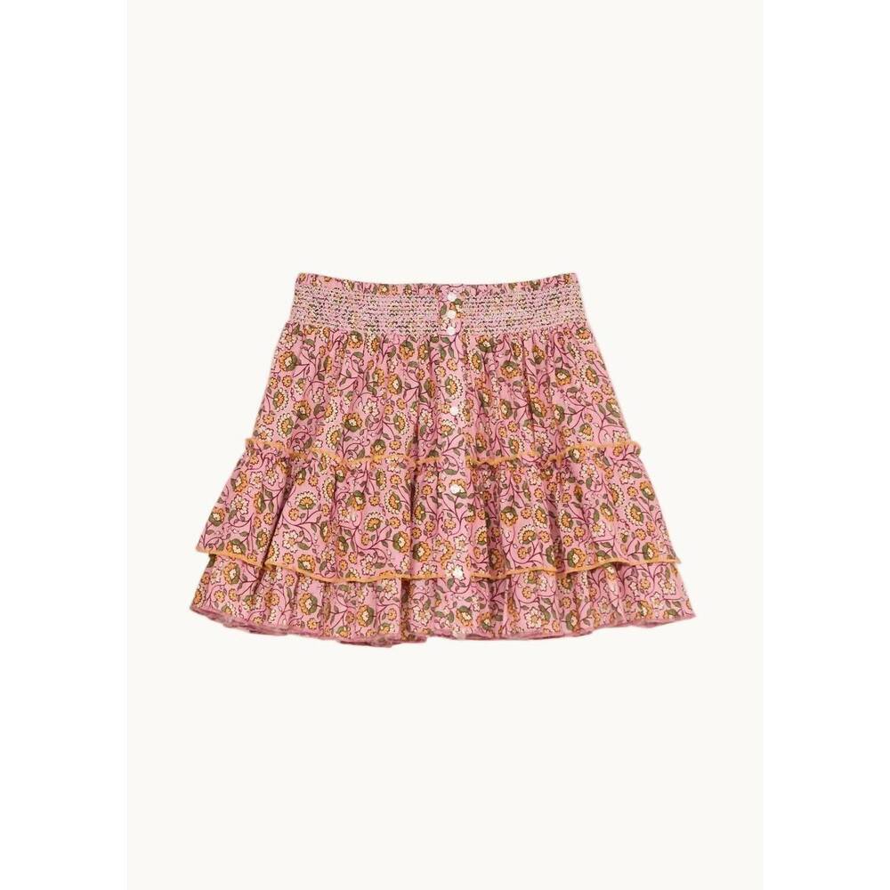 NEW M.A.B.E. women's ceci print mini skirt in pink